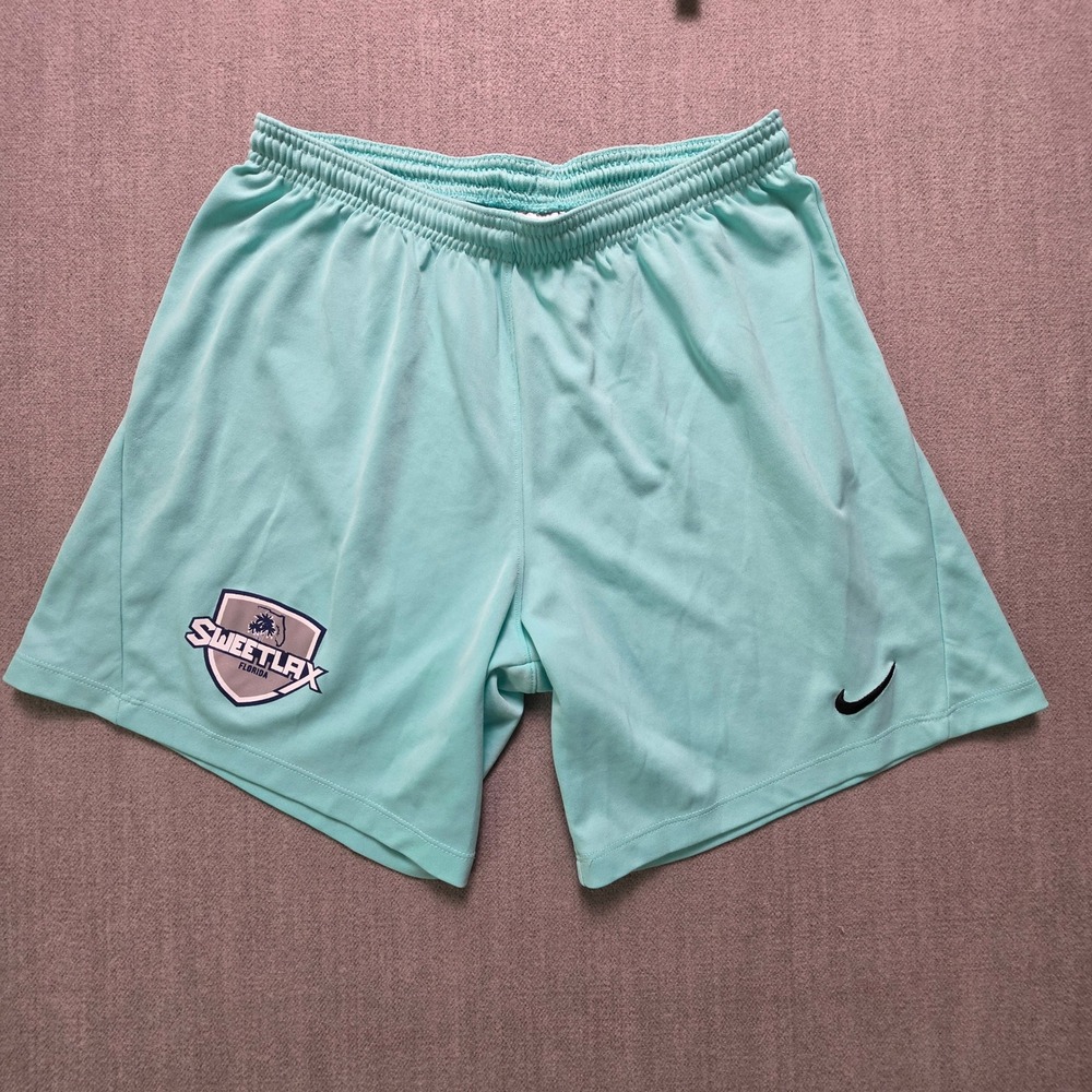 Nike Shorts Mens L Teal Sweetlax Florida Lacrosse Dri-FIT Athletic Slim Fit